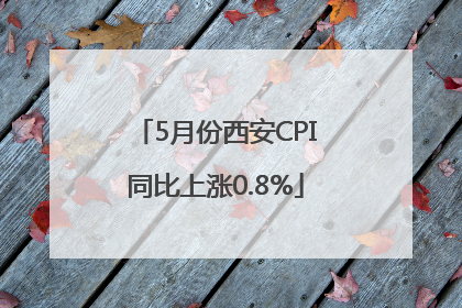 5月份西安CPI同比上涨0.8%