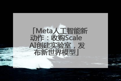 Meta人工智能新动作：收购Scale AI创建实验室，发布新世界模型
